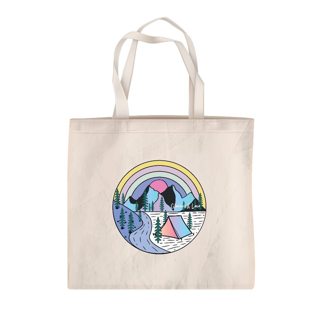Aurora Camping Glaciers & Lava Canvas Tote